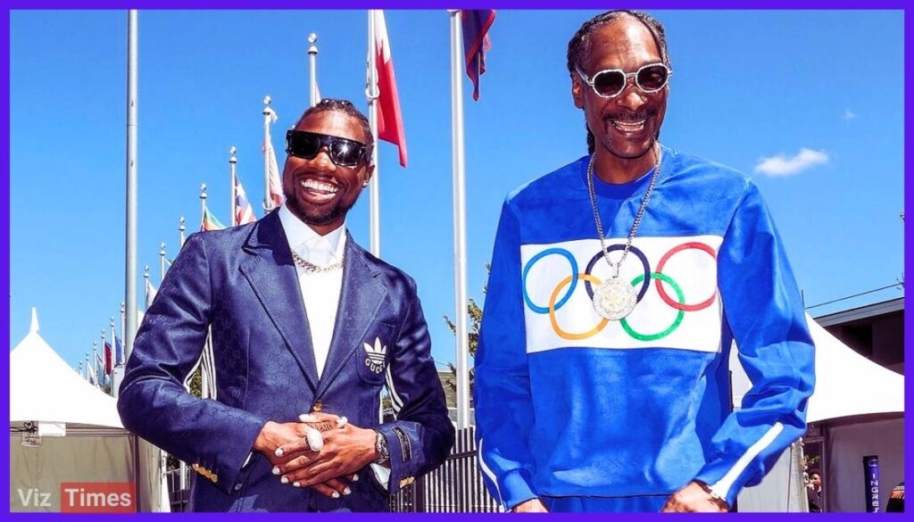 Snoop Dogg and Noah Lyles arrive for Day 3 of the U.S. Olympic Trials. Lyles aims to qualify for Paris in the 100m.